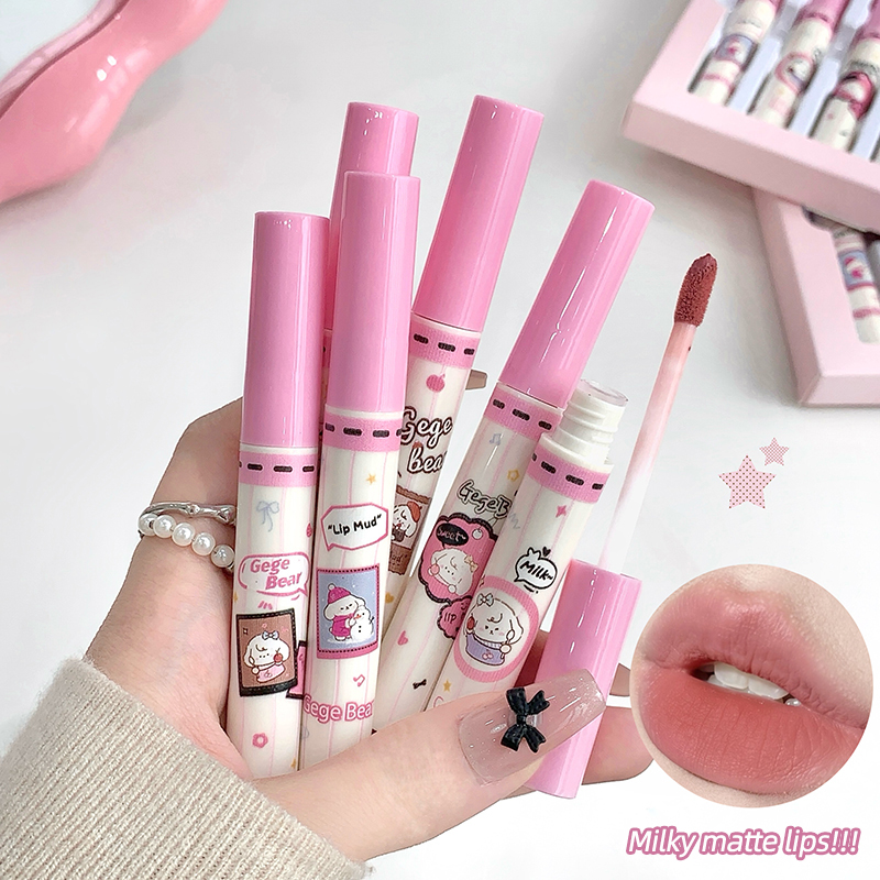Matte Velvet Lip Tint Long Lasting - Set di 6 Rossetti in Crema