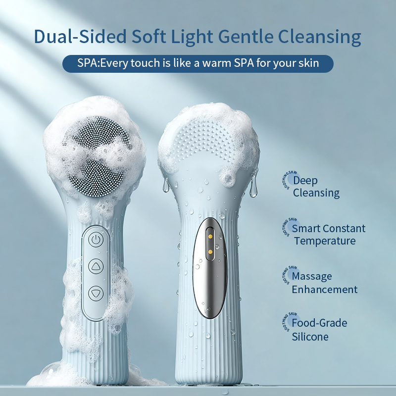 Silicone Face Scrubber Electric - Spazzola detergente in silicone ricaricabile, impermeabile,