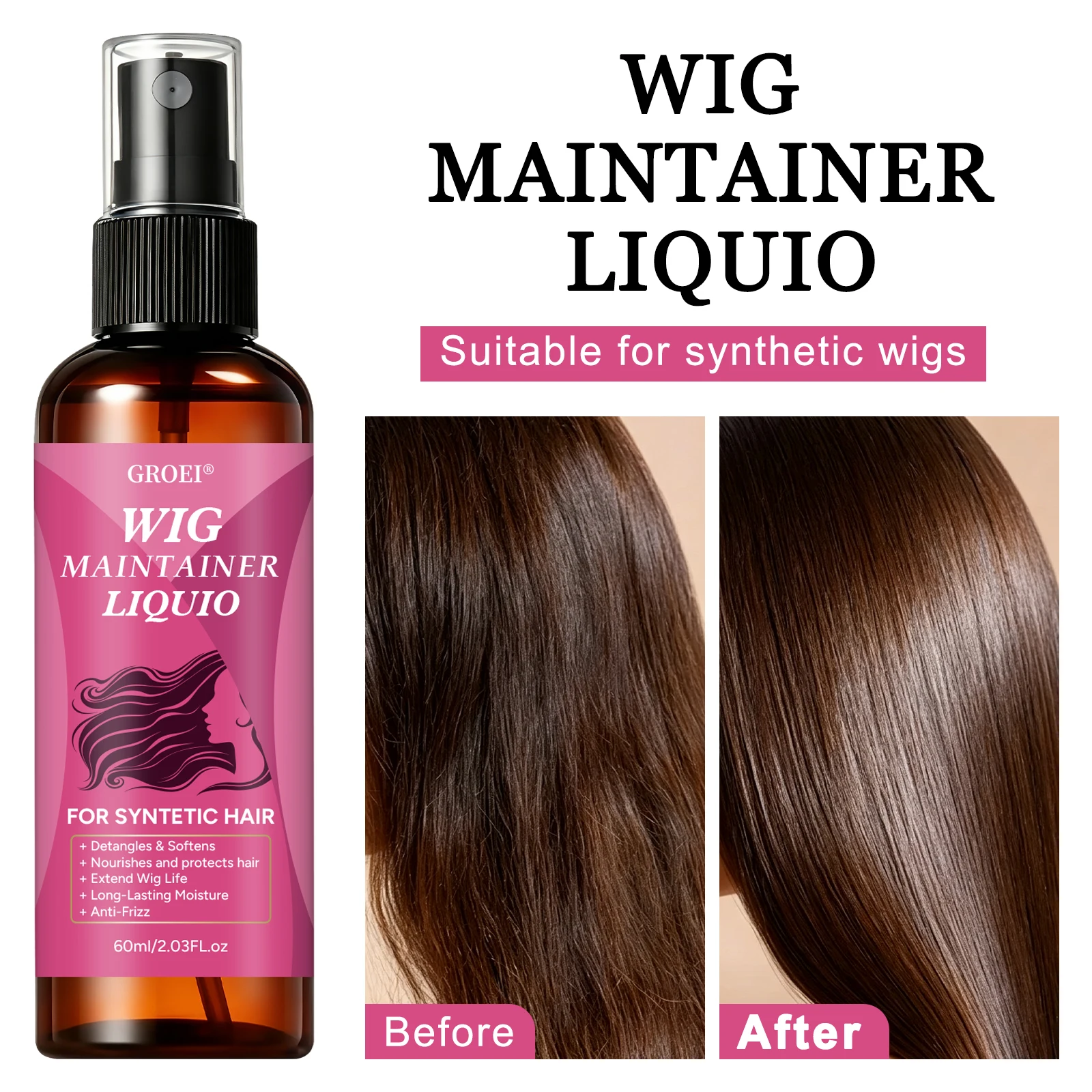Hair Care - GROEI Spray Anti-Crespo per Parrucche 60ml,