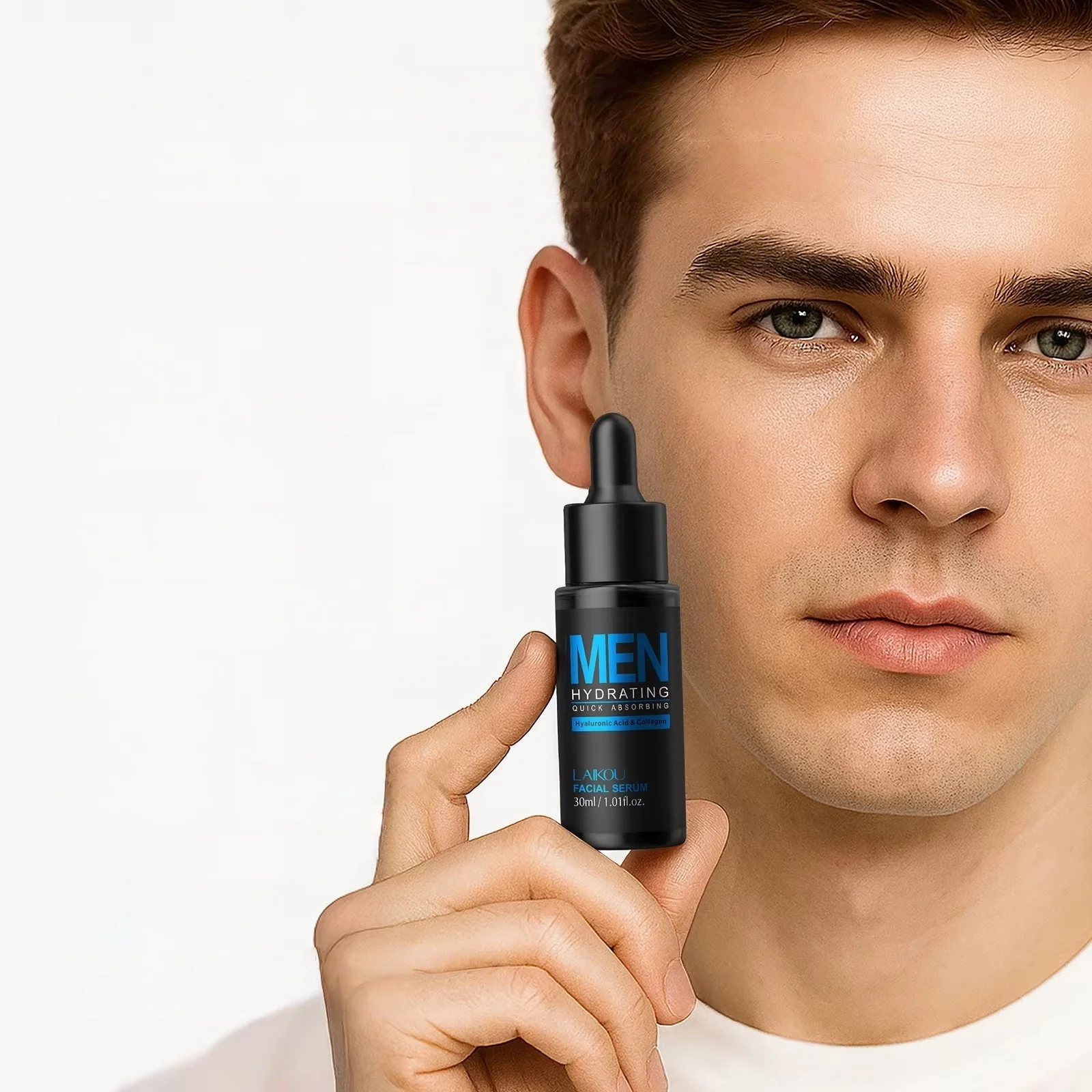 Hyaluronic Acid Facial Serum - Mens 30ml Siero Viso Idratante Controllo