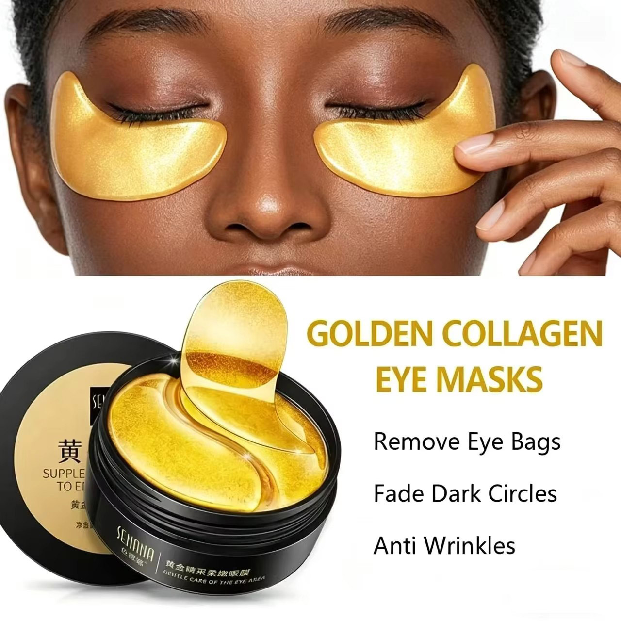 Collagen Under Eye Patches - 60 Maschere Occhi Dorate Idratanti: Alleviano