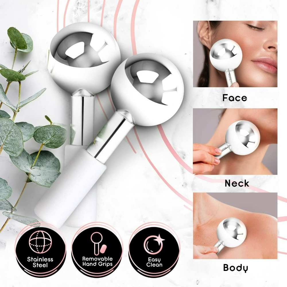 Face Ice Roller Puffiness - Massaggiatore Viso Cryo con Sfere di