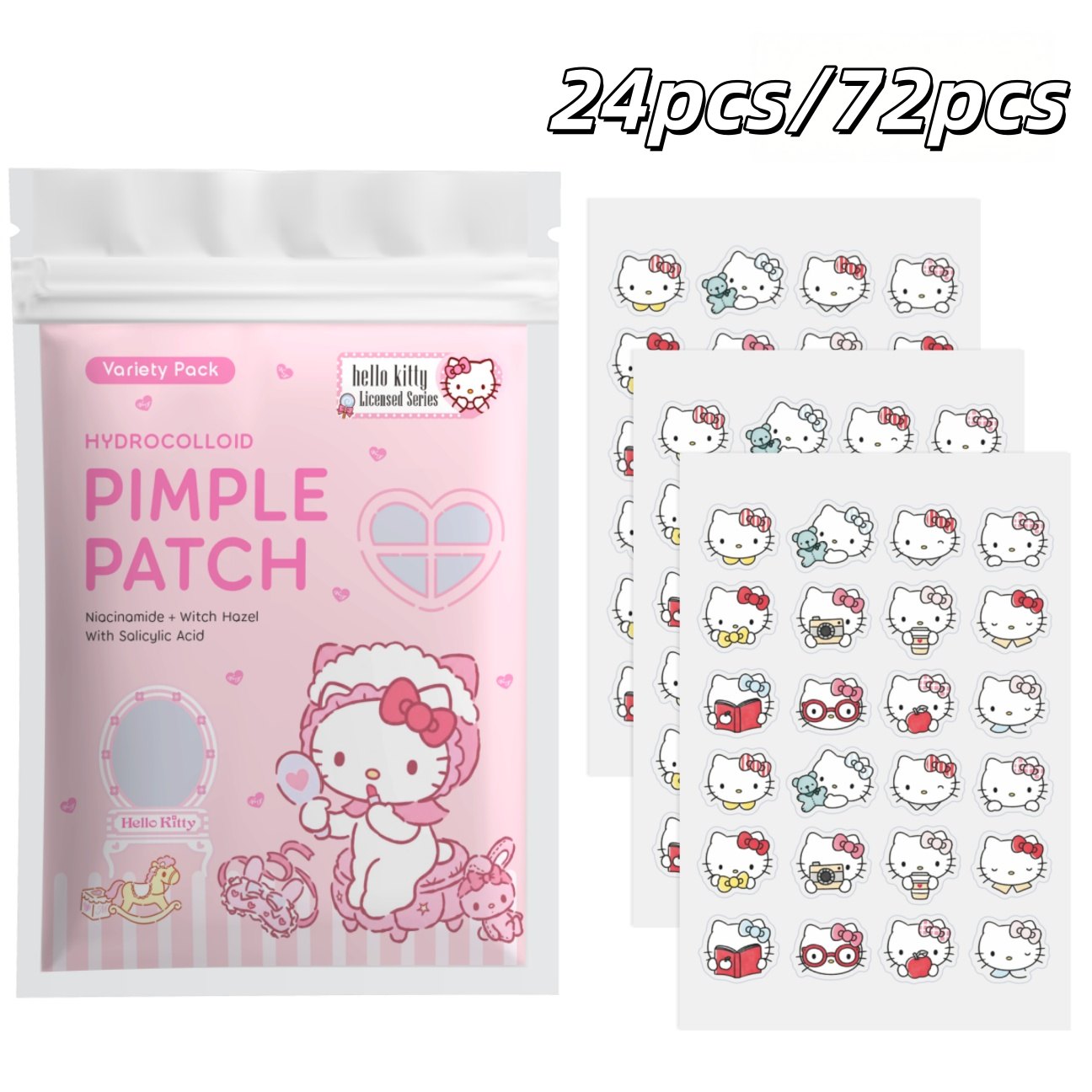 Hydrocolloid Pimple Patch - 24/72 Pezzi Cerotti Idrocolloidali Hello Kitty