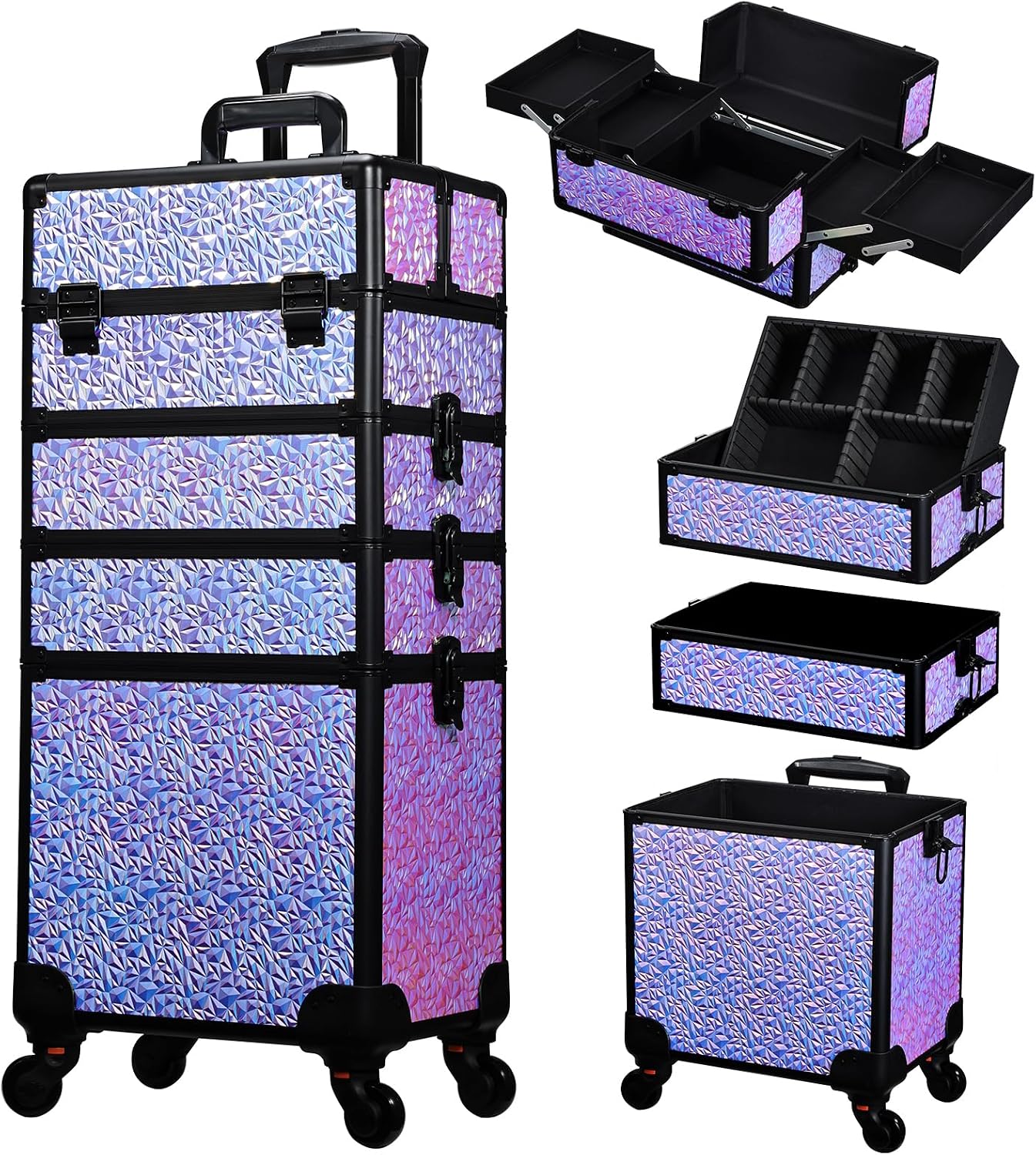 Makeup - Valigia Trucco con Ruote, Grande Carrello