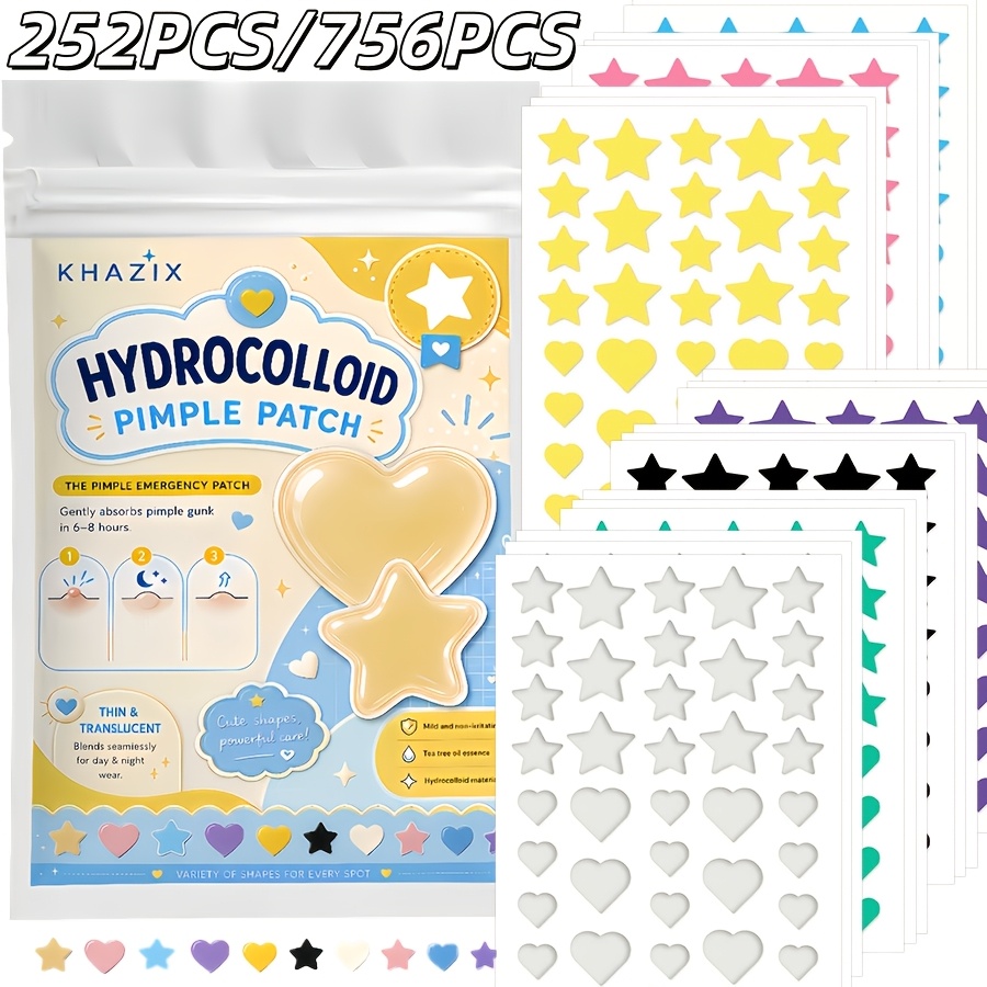 7 colori, 252 pezzi/756 pezzi. - Hydrocolloid Pimple Patch recensione e prezzo